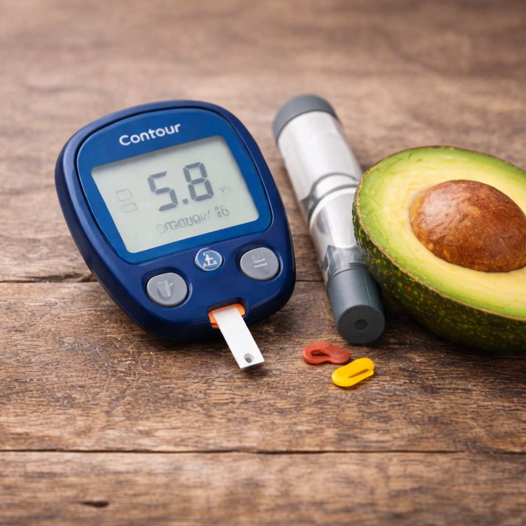 Blood glucose meter and healthy foods